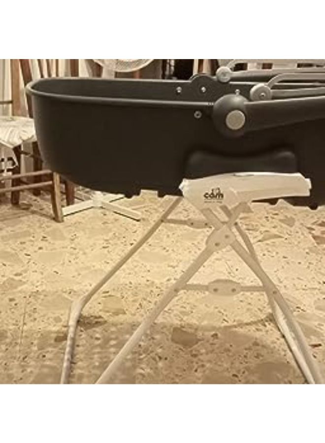 cam حامل صغير قابل للطي لمهد الأطفال ومقعد السيارة، متوافق مع مهد الأطفال الساحلي، حامل، حامل طبيعي قابل للطي، أقصى قدر من النظافة حتى 0-13 كجم - رمادي - Image 5