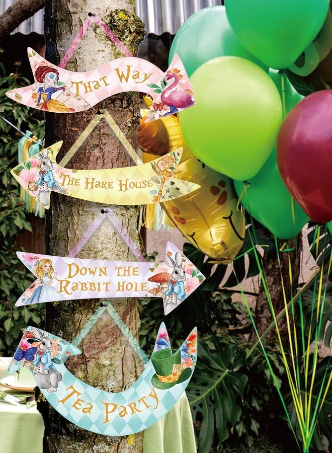 ASVP Shop Alice in Wonderland Party Arrow Signs - Pack of 24 Arrow Signs - Including String - Mad Hatters Tea Party Supplies Props - Image 3