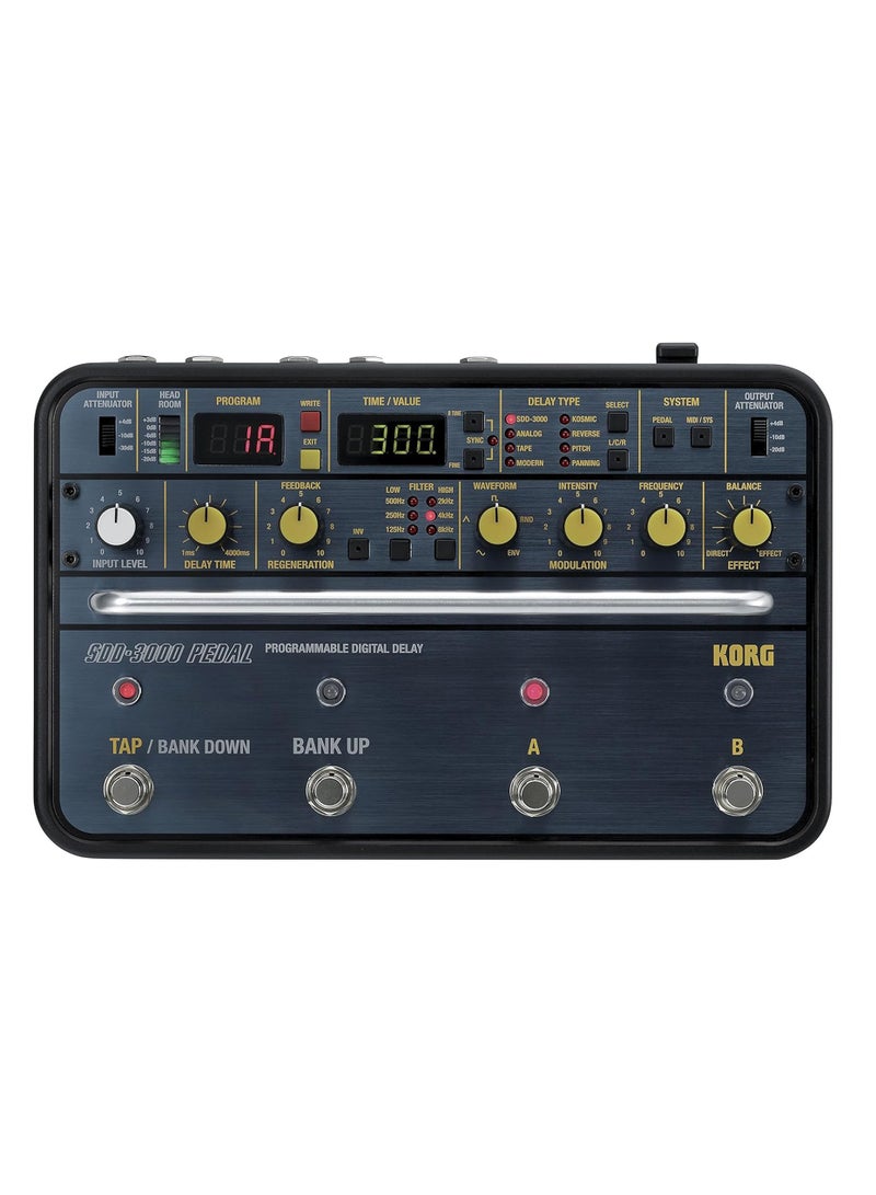 Korg SDD-3000-PDL Programmable Digital Delay | SDD Series | 8 Delay Types | 80 Programs | Stereo I/O | MIDI Compatible | Black - Image 1