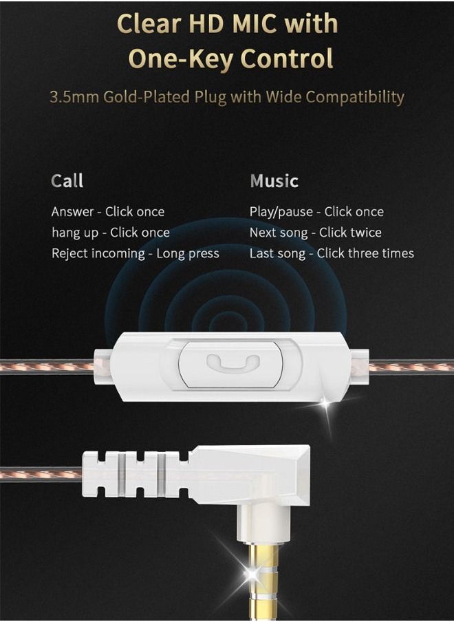 QKZ - QKZ AKX In-Ear Dynamic Earphone, Professional Monitoring Level Headphone, HiFi-Headphones with Microphone and Noise Isolation, Universal 3.5mm Earbud Headphones with Microphone for Running, Gaming - Image 1