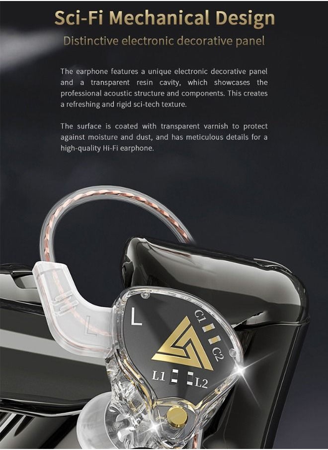 QKZ - QKZ AKX In-Ear Dynamic Earphone, Professional Monitoring Level Headphone, HiFi-Headphones with Microphone and Noise Isolation, Universal 3.5mm Earbud Headphones with Microphone for Running, Gaming - Image 1