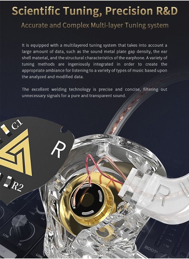 QKZ - QKZ AKX In-Ear Dynamic Earphone, Professional Monitoring Level Headphone, HiFi-Headphones with Microphone and Noise Isolation, Universal 3.5mm Earbud Headphones with Microphone for Running, Gaming - Image 1