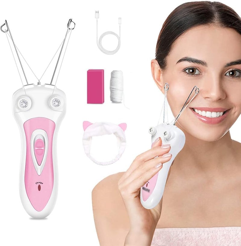 MAKINGTEC Ladies Facial Hair Remover, Electric Cordless Cotton Threading Epilator for Women, Lips Cheek Arm Leg Hair Removal Shaver, Pull Faces Delicate Device Depilation - Image 1