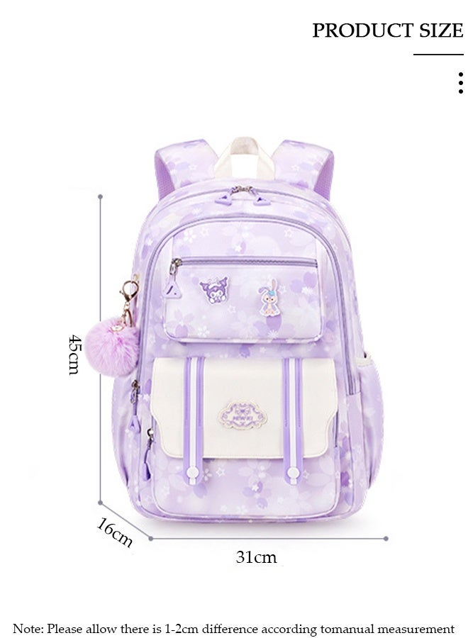 DUNISO Kids School Backpack, Large Capacity Backpack for Girls, Lightweight Schoolbag for Teen Girls Bookbag with Compartments Reflective Strip, Watrer Resistant Bookbag for Elementary Primary School - Image 2