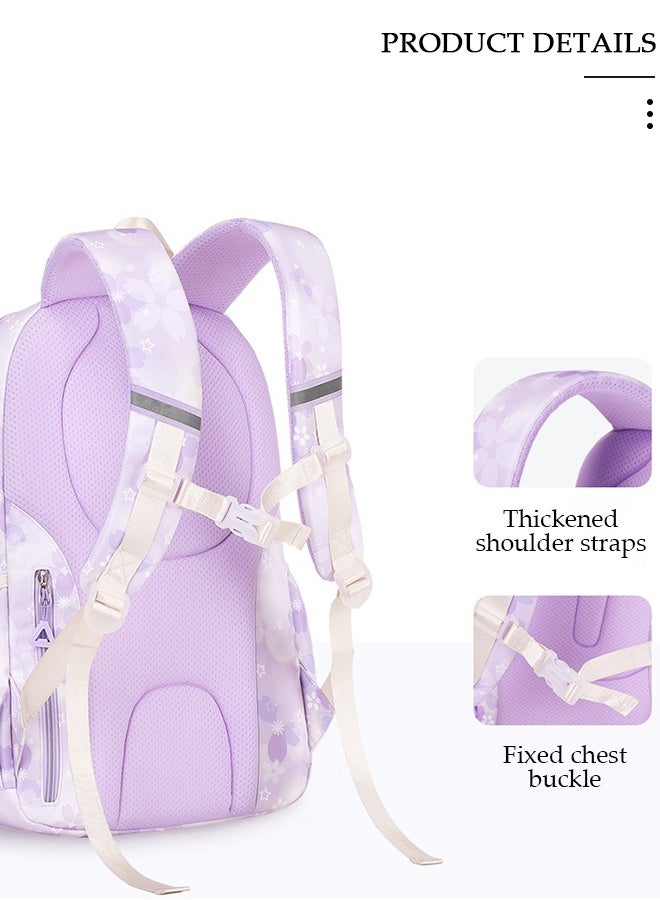 DUNISO Kids School Backpack, Large Capacity Backpack for Girls, Lightweight Schoolbag for Teen Girls Bookbag with Compartments Reflective Strip, Watrer Resistant Bookbag for Elementary Primary School - Image 5