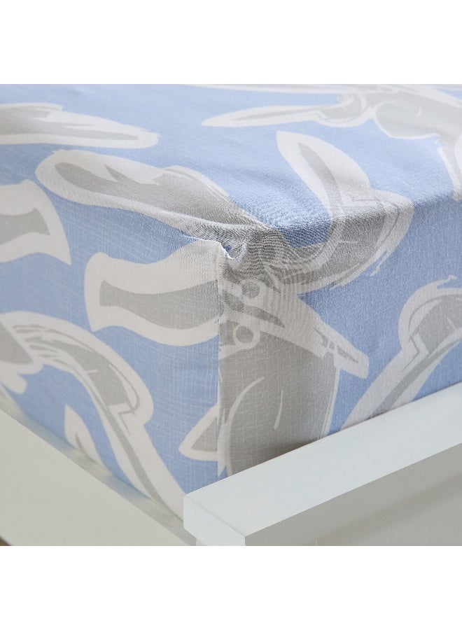 Home Box Malta-Evelyn Printed Cotton King Fitted Sheet - 180x200+33 cm - Image 4