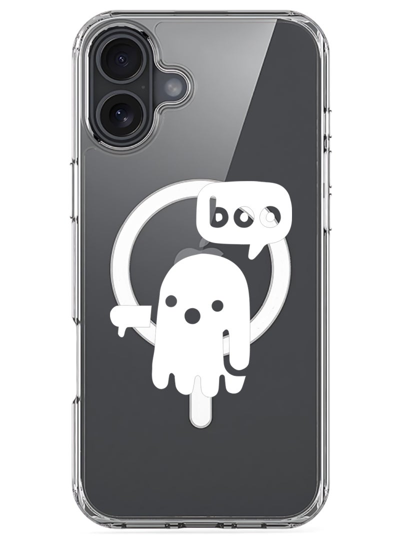 Theodor Magnetic Case for Apple iPhone 17 Compatible with MagSafe Wireless Charging, Shockproof Phone Bumper Cover - Boo - White - Image 1