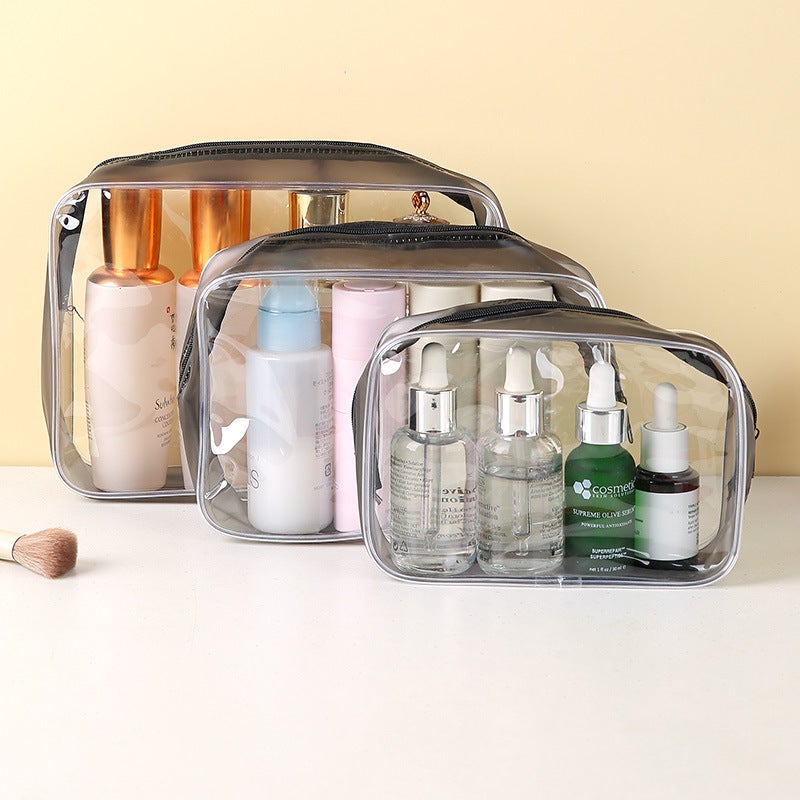 Thickened Spot Pvc Visual Toiletry Bag Outdoor Travel Cosmetics Toiletries Storage Bag Waterproof Zipper Bag - Image 1