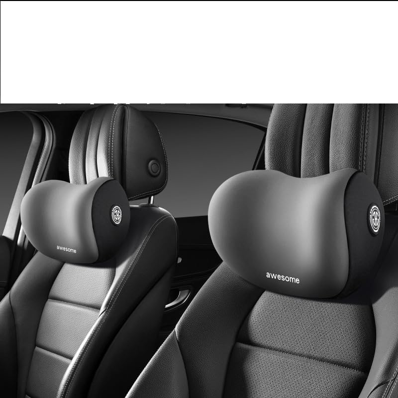CREWLA Car Neck Pillow Neck Pain Relief for Long Drive with Adjustable Strapand Breathable Removable Cover Memory Foam Pillow Black - Image 1