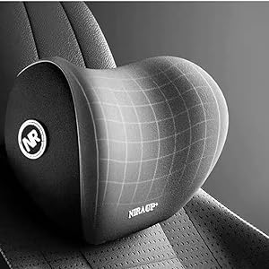 CREWLA Car Neck Pillow Neck Pain Relief for Long Drive with Adjustable Strapand Breathable Removable Cover Memory Foam Pillow Black - Image 3