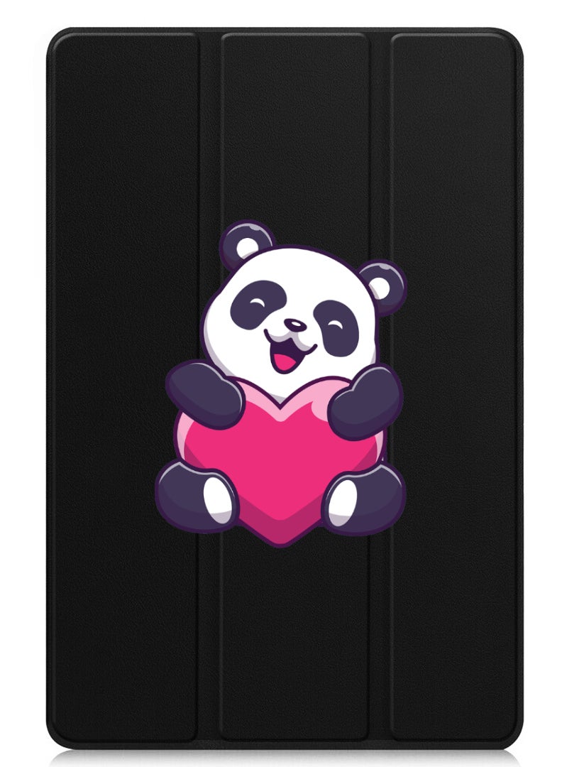 Protective Flip Case For Apple iPad Pro 13 (2024) With Trifold Stand Auto Wake Sleep Shockproof Cover heart panda