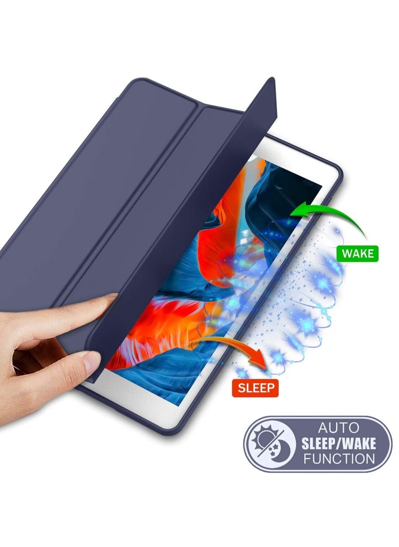 ماركة غير محددة - Smart Case for Samsung Galaxy Tab a7 Case 10.4 Inch 2022 2020 (SM-T509 T500 T503 T505 T507) with Pencil Holder, Soft TPU Smart Stand Back Cover Auto Wake/Sleep Feature - Blue - Image 1