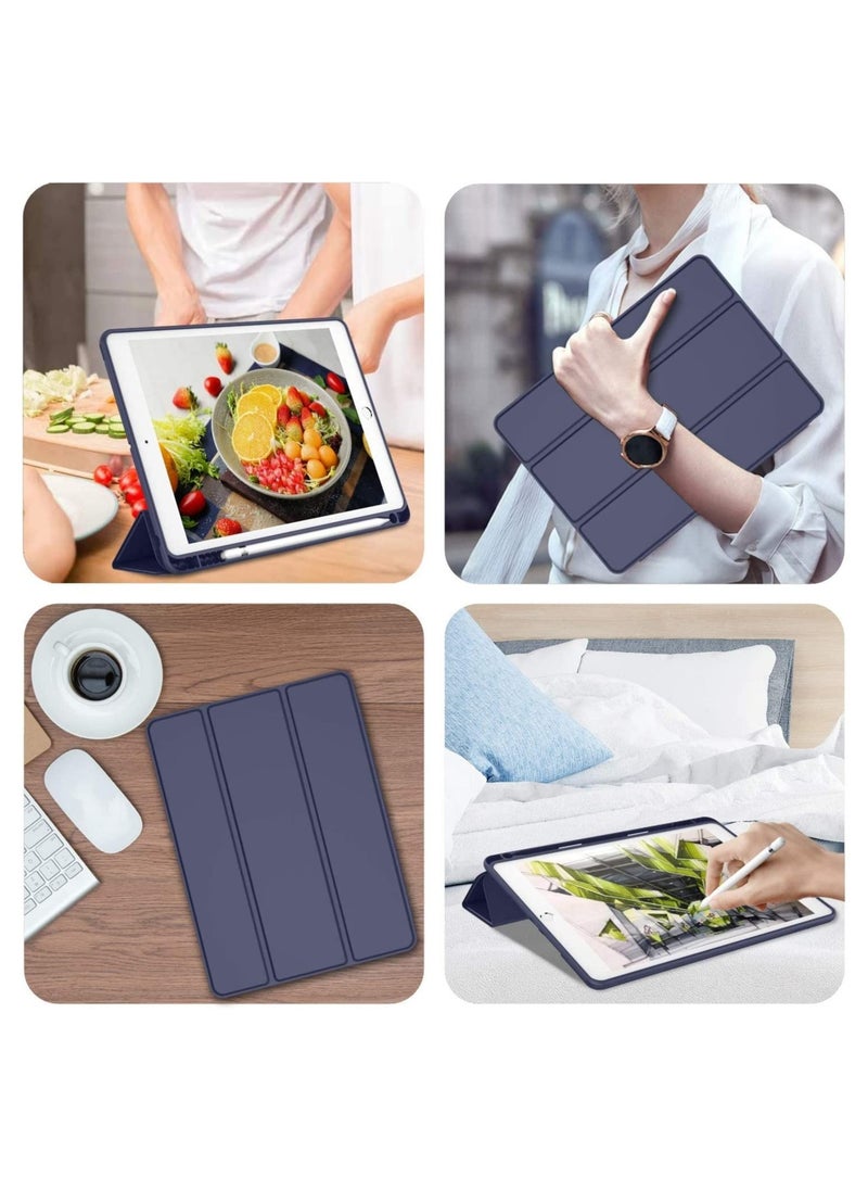 ماركة غير محددة - Smart Case for Samsung Galaxy Tab a7 Case 10.4 Inch 2022 2020 (SM-T509 T500 T503 T505 T507) with Pencil Holder, Soft TPU Smart Stand Back Cover Auto Wake/Sleep Feature - Blue - Image 1