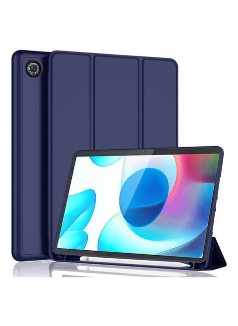 Smart Case for Samsung Galaxy Tab a7 Case 10.4 Inch 2022 2020 (SM-T509 T500 T503 T505 T507) with Pencil Holder, Soft TPU Smart Stand Back Cover Auto Wake/Sleep Feature - Blue