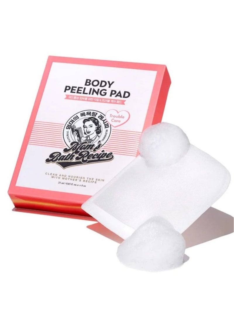 Moms Bath Recipe 8-Piece Body Peeling Pad Trouble Care Clean And Nourish The Skin With Mother's Recipe 25 ml Korean loofah White - Image 1