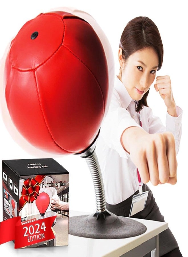 PIHARVA Desktop Punching Bag Stress Buster | Boxing Punch Ball with Suction Cup | Stress Relief Speed Ball for Office & Home | Fun Desk Toy for Kids & Adults | Boxing Kit with Pump for Stress Relief - Image 1