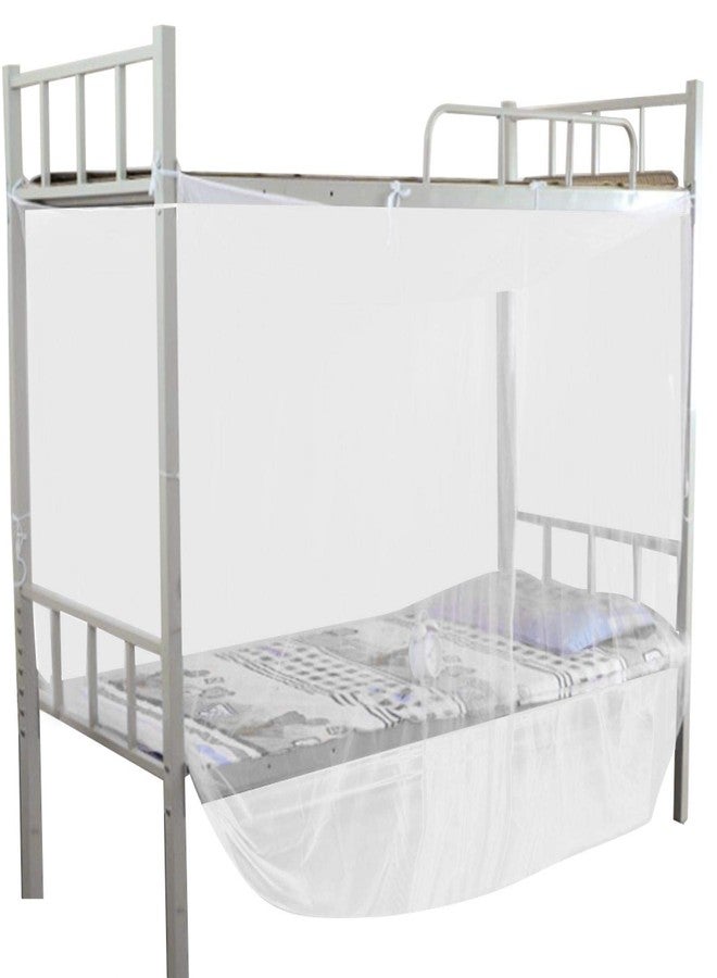 Entatial Mosquito Net for Double Bed, 4 Corner Post Bed Canopy Mosquito Net Full Queen Size Netting White with Dustproof Top Foldable Bug Mesh for Camping, Travelling(95x195x150cm) - Image 1