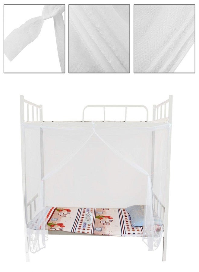Entatial Mosquito Net for Double Bed, 4 Corner Post Bed Canopy Mosquito Net Full Queen Size Netting White with Dustproof Top Foldable Bug Mesh for Camping, Travelling(95x195x150cm) - Image 4