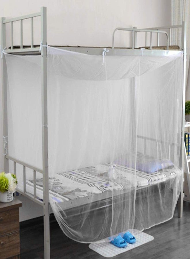 Entatial Mosquito Net for Double Bed, 4 Corner Post Bed Canopy Mosquito Net Full Queen Size Netting White with Dustproof Top Foldable Bug Mesh for Camping, Travelling(95x195x150cm) - Image 3