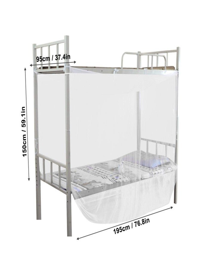Entatial Mosquito Net for Double Bed, 4 Corner Post Bed Canopy Mosquito Net Full Queen Size Netting White with Dustproof Top Foldable Bug Mesh for Camping, Travelling(95x195x150cm) - Image 5