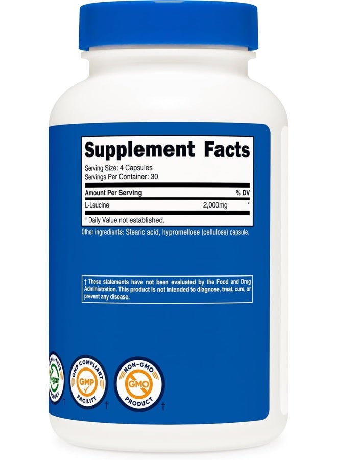 Nutricost L-Leucine 2,000Mg, 120 Vegetarian Capsules, Non-Gmo, Gluten Free, 30 Servings - Image 5