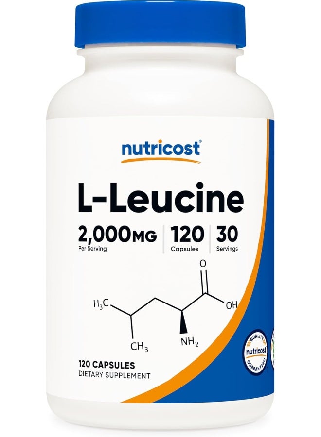 Nutricost L-Leucine 2,000Mg, 120 Vegetarian Capsules, Non-Gmo, Gluten Free, 30 Servings - Image 1
