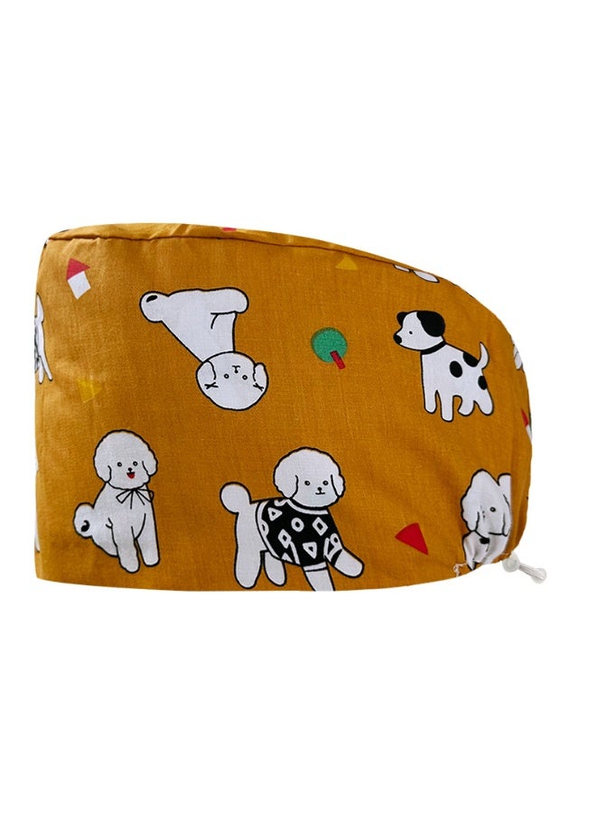 NIBEMINENT Personalized Colorful Print Cotton Hat Medical Scrubs Caps Buckle Beauty Salon Hat Lab Pet Shop HeadCover Nurse Cap Surgical Cap