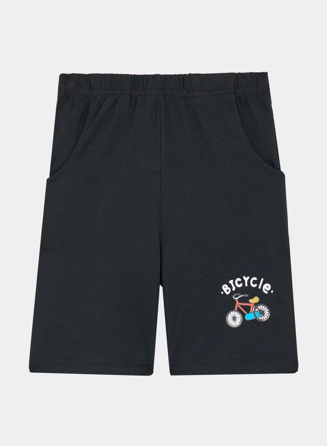 ستايلي Bicycle Graphic Print Slant Pocket Short