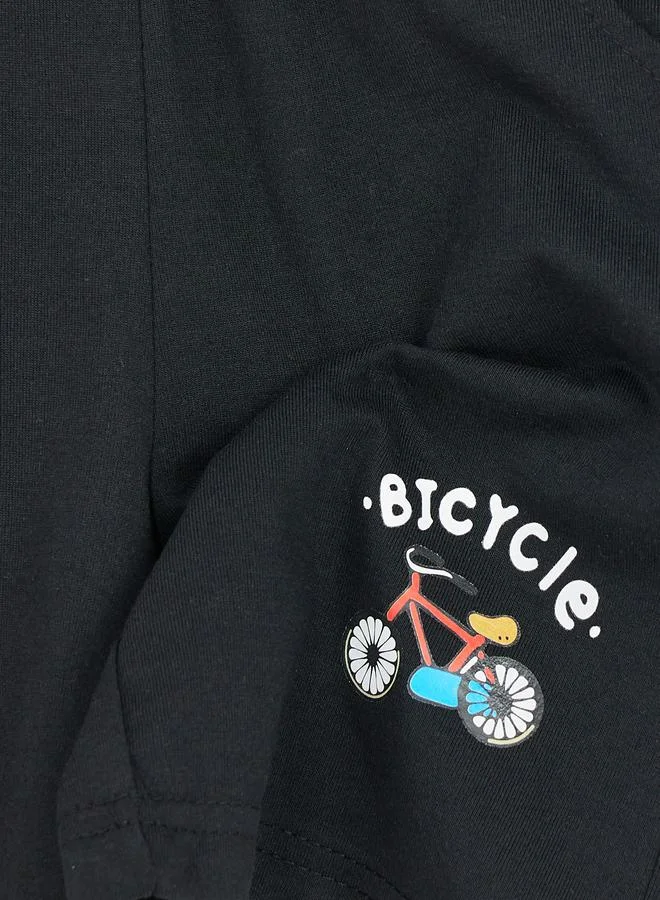 ستايلي Bicycle Graphic Print Slant Pocket Short