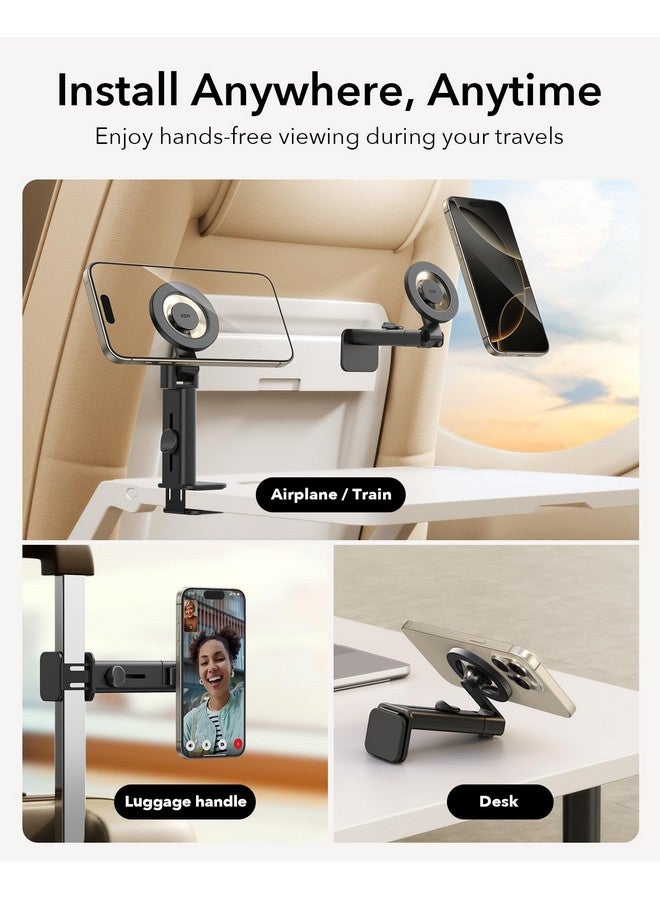 ESR for MagSafe Airplane Phone Holder, Airplane Travel Essentials, Portable Travel Phone Holder, Magnetic Plane Phone Holder Mount with Metal Ring for iPhone 16 16e 15 14 13 12, Samsung, Android