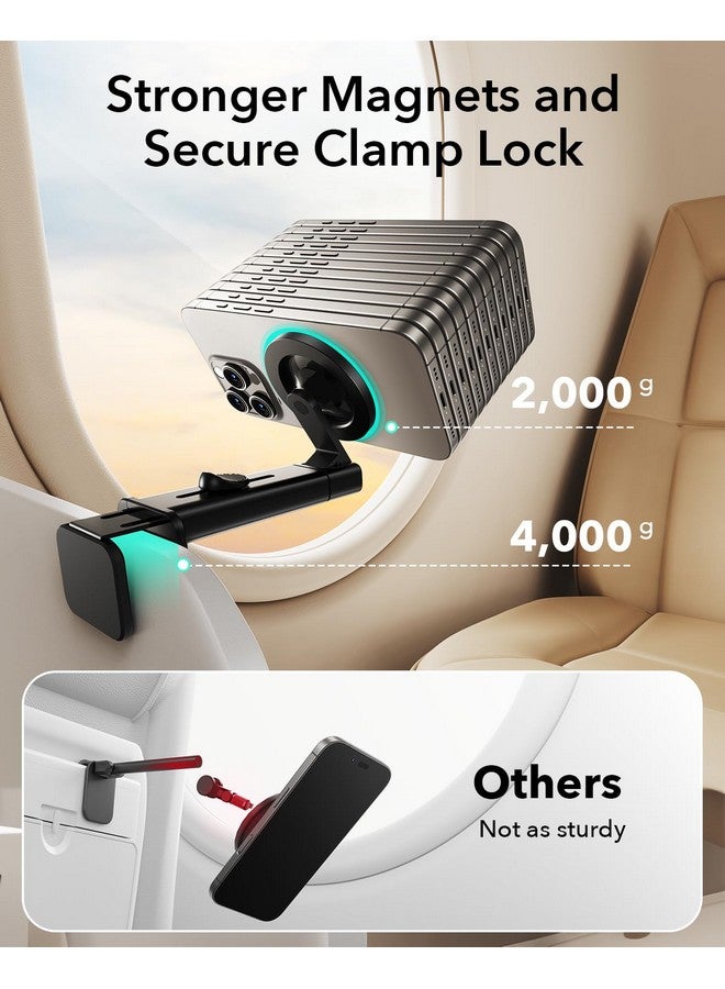 ESR for MagSafe Airplane Phone Holder, Airplane Travel Essentials, Portable Travel Phone Holder, Magnetic Plane Phone Holder Mount with Metal Ring for iPhone 16 16e 15 14 13 12, Samsung, Android