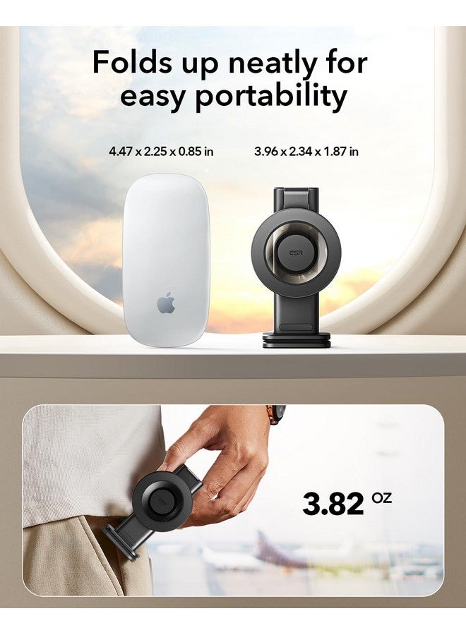 ESR for MagSafe Airplane Phone Holder, Airplane Travel Essentials, Portable Travel Phone Holder, Magnetic Plane Phone Holder Mount with Metal Ring for iPhone 16 16e 15 14 13 12, Samsung, Android