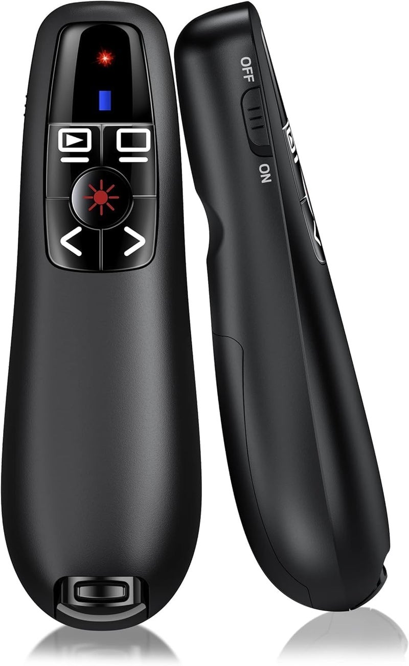 rts Wireless Presenter Pointer for Presentation Laser Power Pointer, PPT Presenter Slide Changer Controller Remote Clicker Slide Changer for Mac/Computer/Laptop/Projector/Keynote/PPT/Google Slides - Image 1