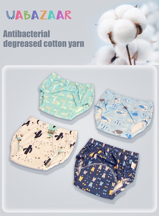 URbazaar Baby Potty Training Underwear for Boys and Girls, 4 Pack Absorbent Training Pants for Toddlers with Printed Reusable Cotton Toilet Training Pants for 12-18kg Kids (2-4 Years/110 yards) - Image 3