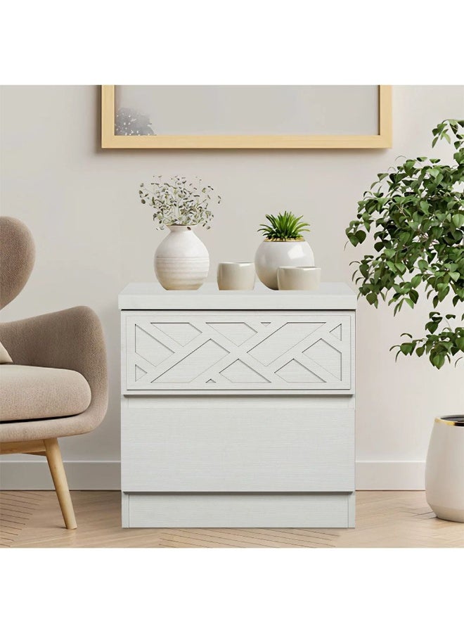 DANUBE HOME Casablanca 200X200 Super King Bed+2Nightstands+Dresser+Mirror+Stool With 2 Usb Bedset Strong And Sturdy Modern Design Bed Set Comfortable Bedroom Set Made In Malaysia-White Oak - Image 2