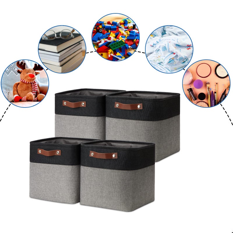 Dullemelo 11X11 Cube Storage Bins For Cube Organizer  Foldable Cube Storage Bins Baskets For Organizing Home Office Closet Shelves Toy Nursery Fabric Cube Baskets Bin For Home Organization - Image 5
