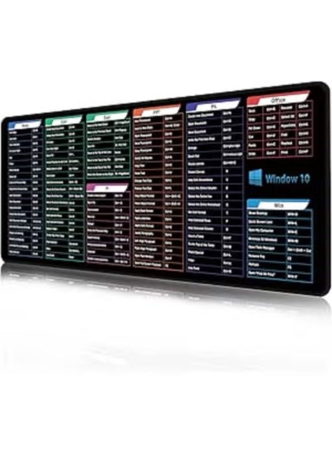 Large Gaming & Laptop Mouse Pad – Water-Resistant, Non-Slip Rubber with Shortcut Keys for Office & Computer Programs – 31.5 × 11.9 × 0.12 Inch - Image 1