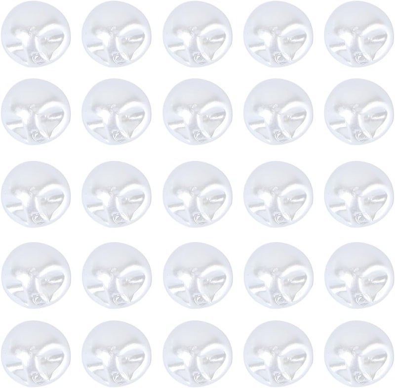 ULTECHNOVO 50pcs Round Shape Colorful Pearl Buttons for Sewing, Delicate 10mm Pearl Buckles DIY Craft Accessories for Clothing Decoration and Apparel Embellishment - Image 1