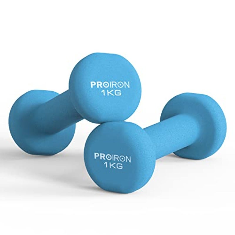 PROIRON Neoprene Dumbbells Weights Exercise and Fitness Dumbbells in 1kg 1.5kg 2kg 3kg 4kg 5kg 6kg 8kg 10kg Pair - Image 2