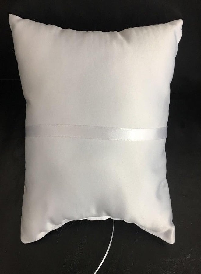 STOBAZA 2Pcs Ring Bearer Pillows, White Ring Pillow for Ring Bearer, Wedding Ring Bearer Pillow with Pearls Lace Ribbon Decor, Ring Bearer Holder for Wedding Party Ceremony - Image 3