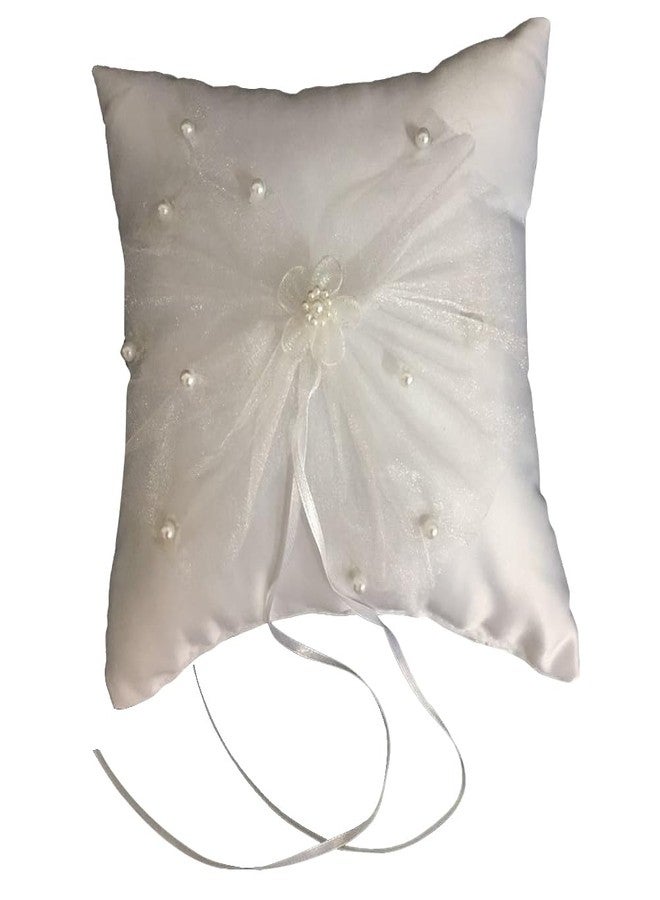 STOBAZA 2Pcs Ring Bearer Pillows, White Ring Pillow for Ring Bearer, Wedding Ring Bearer Pillow with Pearls Lace Ribbon Decor, Ring Bearer Holder for Wedding Party Ceremony - Image 5