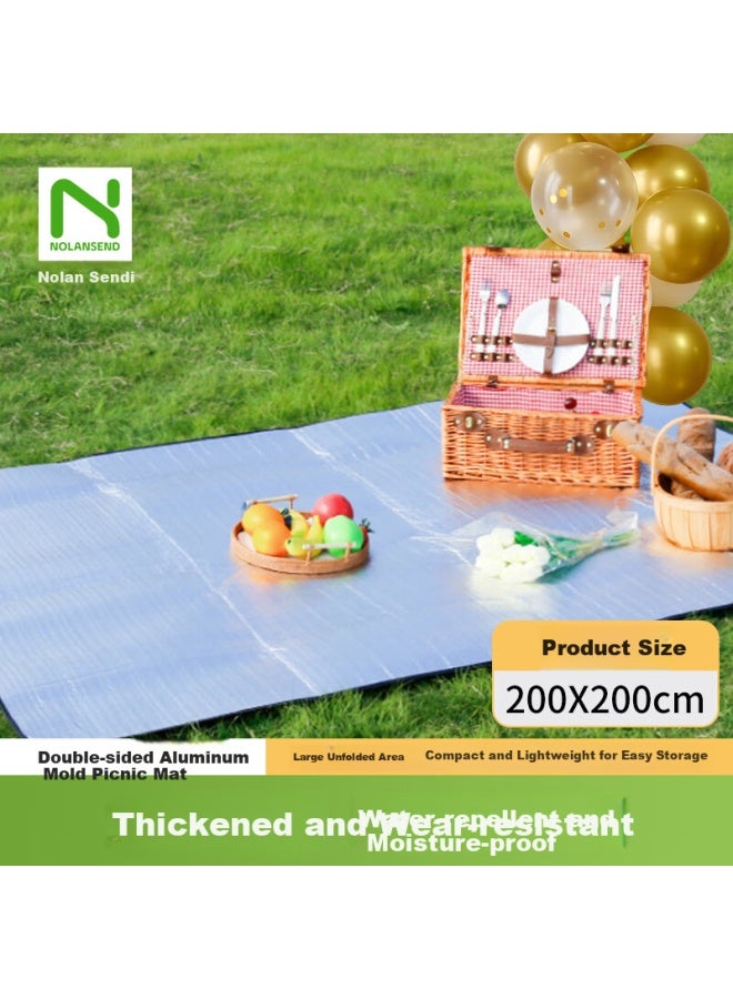 NOLANSEND Nolansen Outdoor Picnic Mat Thickened Wear-resistant Moisture-proof Double-sided Aluminum Foil Large 200x200 Ground Mat - Image 4
