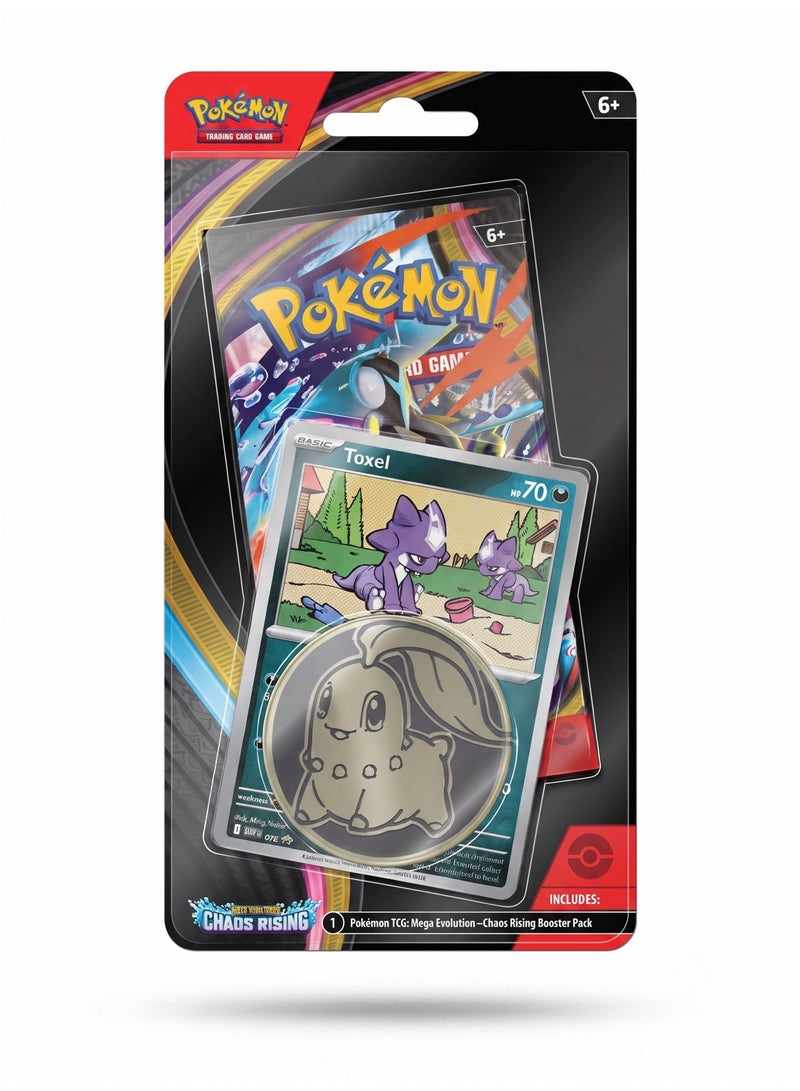 Pokemon Pokémon TCG: Mega Evolution Chaos Rising Checklane Blister Pack (Toxel Promo Card & Coin) - Image 1