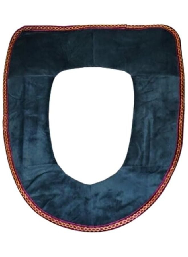 قطعة واحدة غطاء مقعد تواليت قطيفة فاخر (متعدد الألوان) - Image 1