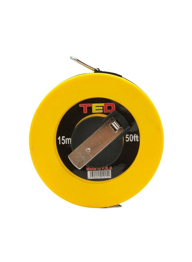 Ted Fiber Glass Measuring Tape 15m 50ft Heavy Duty Long Tape Measure with ABS Case, Manual Rewind Crank, Dual Scale Metric & Imperial, Durable Surveyor Tape for Construction, Roads, Railways, Design, Tailoring, DIY, Body Measurement, Outdoor Use - Image 3