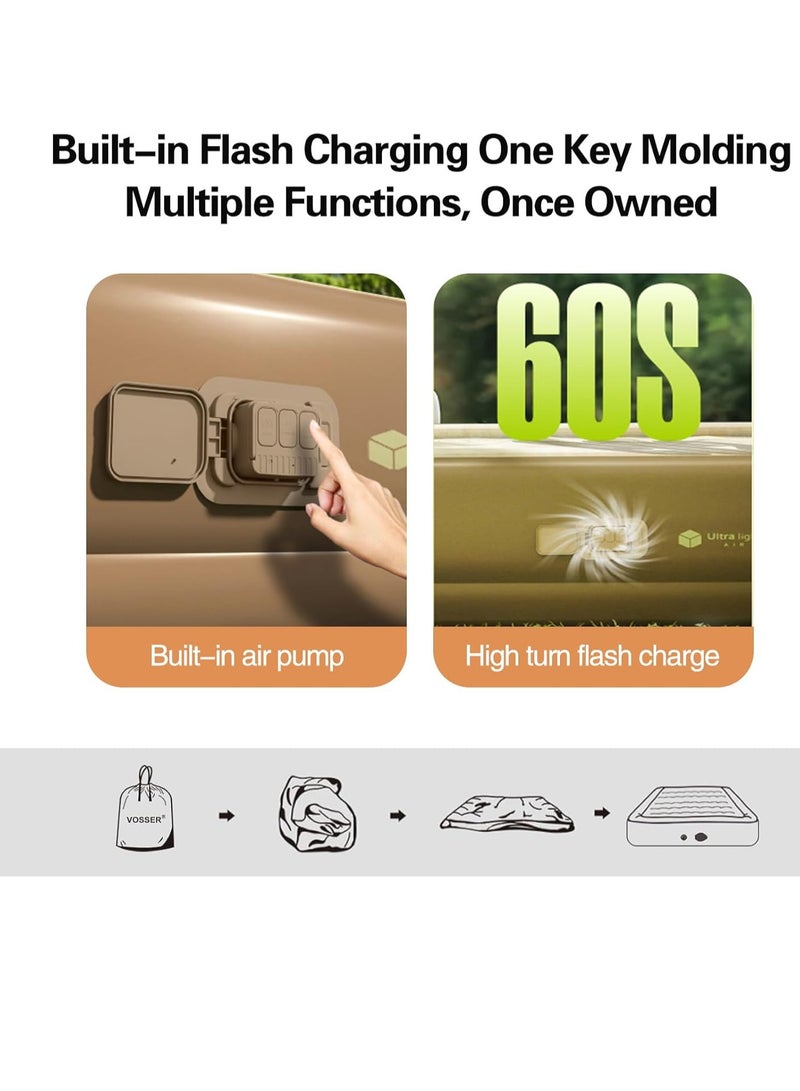 0TO1 TECH Automatic Inflatable Bed with Built in Pump,Inflatable Mattress with Flocked Top, 1Mins Camping Blow Up Mattress with Cordless Pump,Luxury Airbed for Home, Camping & Guests(190 * 100 * 25cm) - Image 5