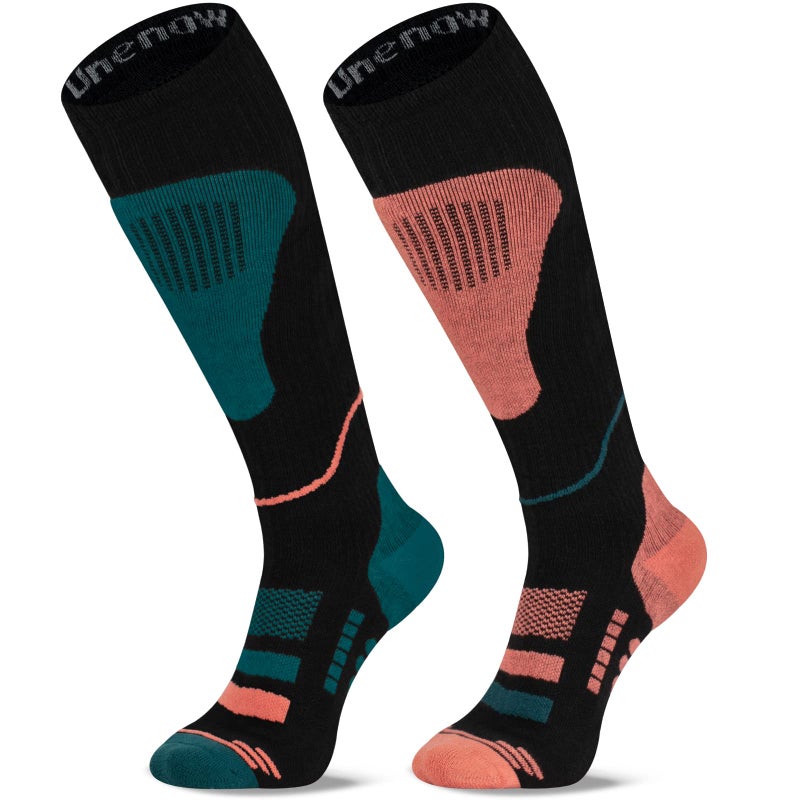 unenow Merino Wool Ski Socks 2 Pairs, Thermal Knee High Warm Socks for Snowboarding, Hiking, Cold Weather, Snow, Hunting - Image 1