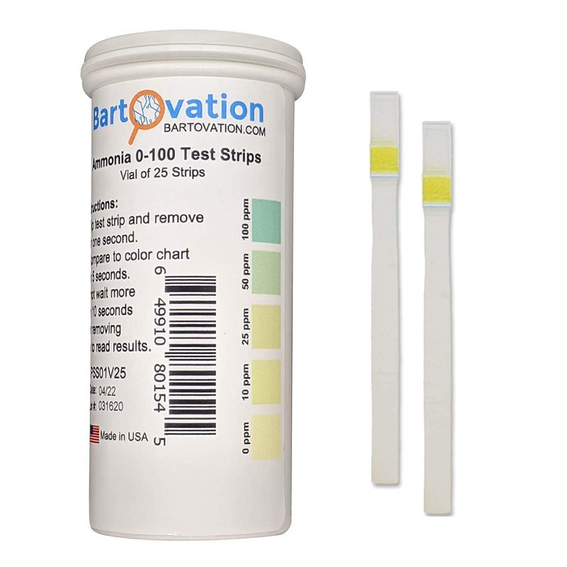 Bartovation Ammonia Test Strips 0-100 ppm [Vial of 25 Strips] for Industrial Applications - Image 1