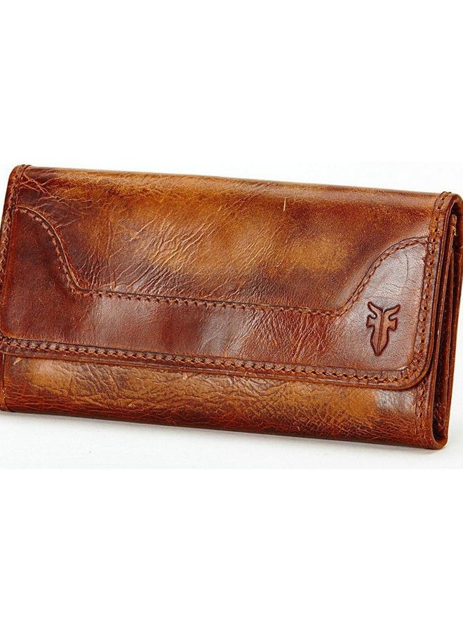 Melissa Continental Snap Leather Wallet, Cognac, One size