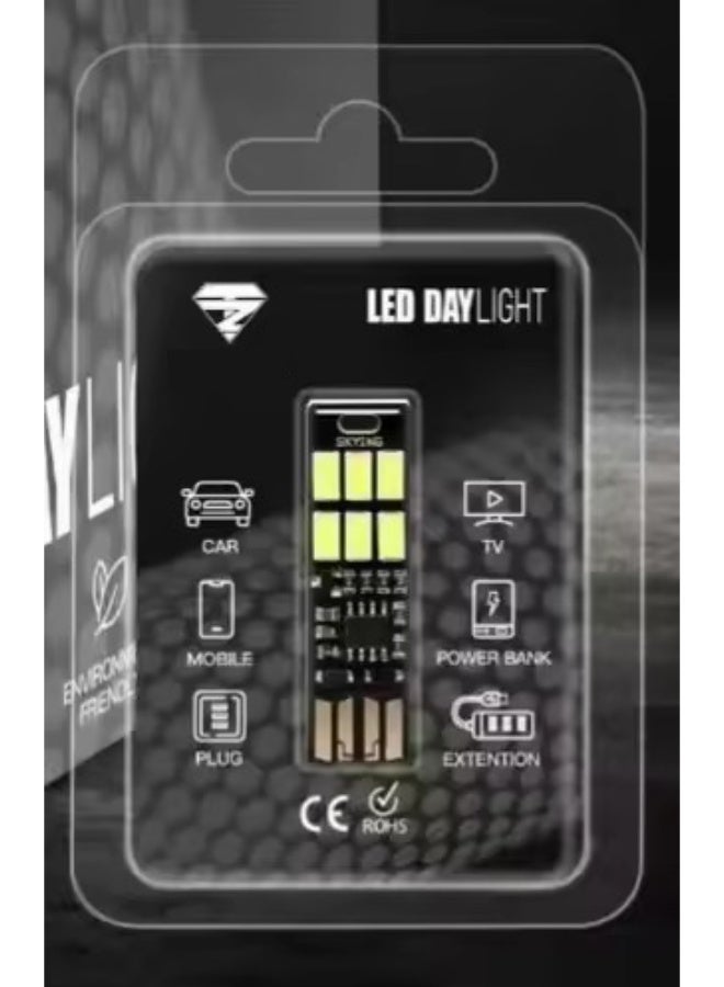 Tz 1 Piece - Ultra-Thin 6 LED USB Pocket Lamp – Touch Dimmable Light ( Warm white ) - Image 1